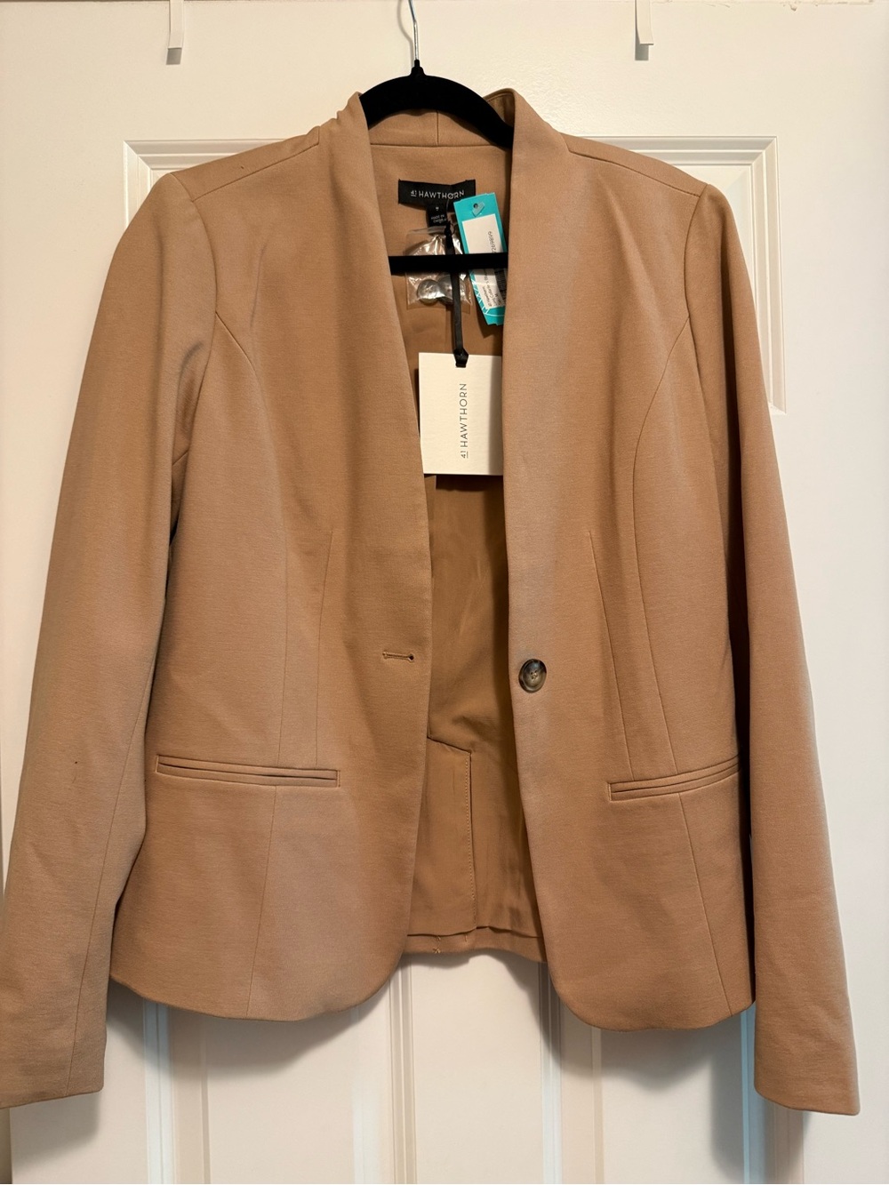 NWT 41 Hawthorn Tan Collarless Blazer